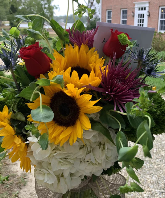 TALL VASE of FLOWERS