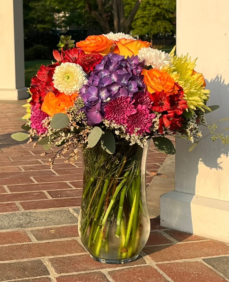 SHORT VASE of FLOWERS