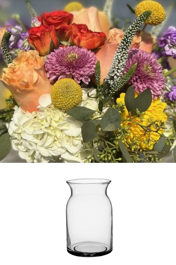 SHORT VASE of FLOWERS